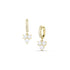 diamond cluster drop earring on diamond-faced huggie hoop, in 18k yellow gold <span class='visuallyhidden'>Call, text 323-404-2959 for shop help.</span>